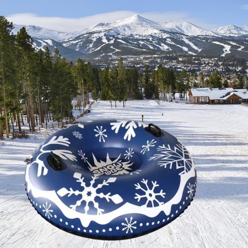 

100cm Snowflake Pattern Inflatable Ski Ring PVC Snow Toy Sled Ring