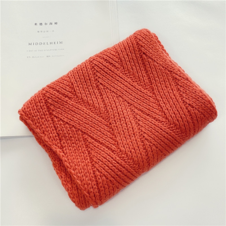 

Winter Warm Pure Color Twill Knit Scarf Children Wool Scarf, Size:120 x 20cm(Orange)