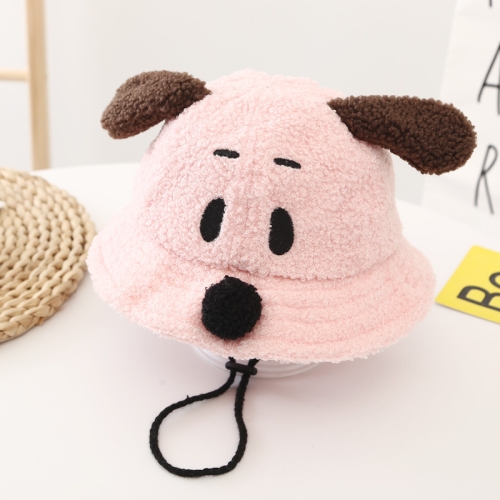 

MZ9715 Plush Puppy Shape Children Basin Cap Autumn Children Hat, Size: 48cm(Pink)