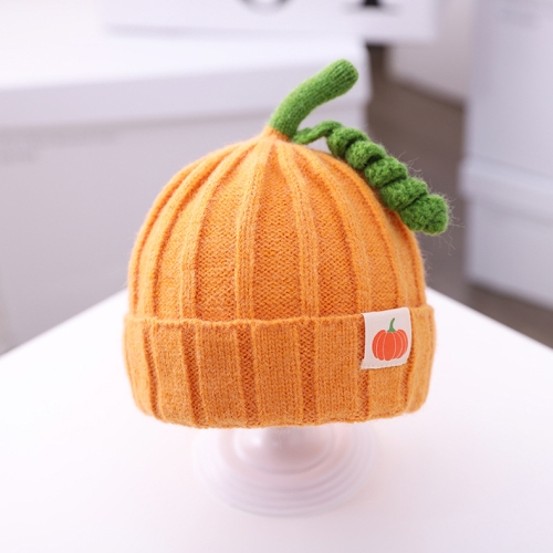 

MZ9866 Pumpkin Shape Baby Knitted Hat Autumn And Winter Cartoon Woolen Hat Warm Beanie, Size: One Size(Yellow)