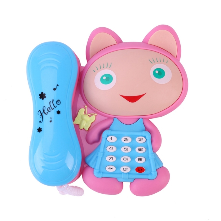 

Big Face Cat Telephone Glowing Singing Baby Early Education Machine Children Puzzle Toys, Random Color Delivery