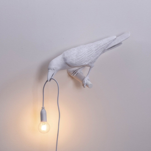 

E12 LED Lucky Bird Wall Lamp Table Lamp For Bedroom, Style:Looking Wall Lamp, Plug:UK Plug(White)