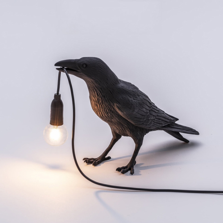 

E12 LED Lucky Bird Wall Lamp Table Lamp For Bedroom, Style:Standing Table Lamp, Plug:UK Plug(Black)
