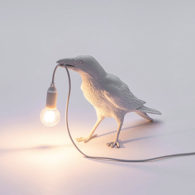 

E12 LED Lucky Bird Wall Lamp Table Lamp For Bedroom, Style:Standing Table Lamp, Plug:AU Plug(White)
