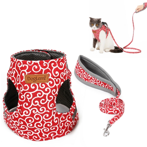 

DogLemi Pet Cat Traction Rope Chest Harness Vest Type Traction Suit Cat Walking Rope, Size:XS(Red)