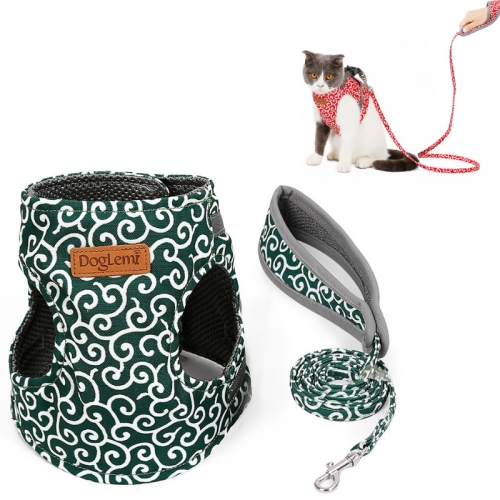 

DogLemi Pet Cat Traction Rope Chest Harness Vest Type Traction Suit Cat Walking Rope, Size:S(Green)