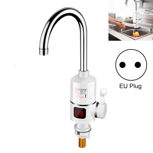 

Kitchen Instant Electric Hot Water Faucet EU Plug, Style:Digital Display Big Elbow