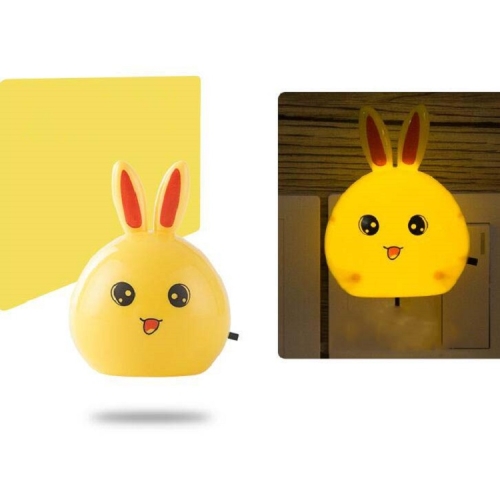 

6 PCS Creative Night Light Rabbit Head Switch LED Baby Nursing Bedside Lamp, US Plug(Yellow)