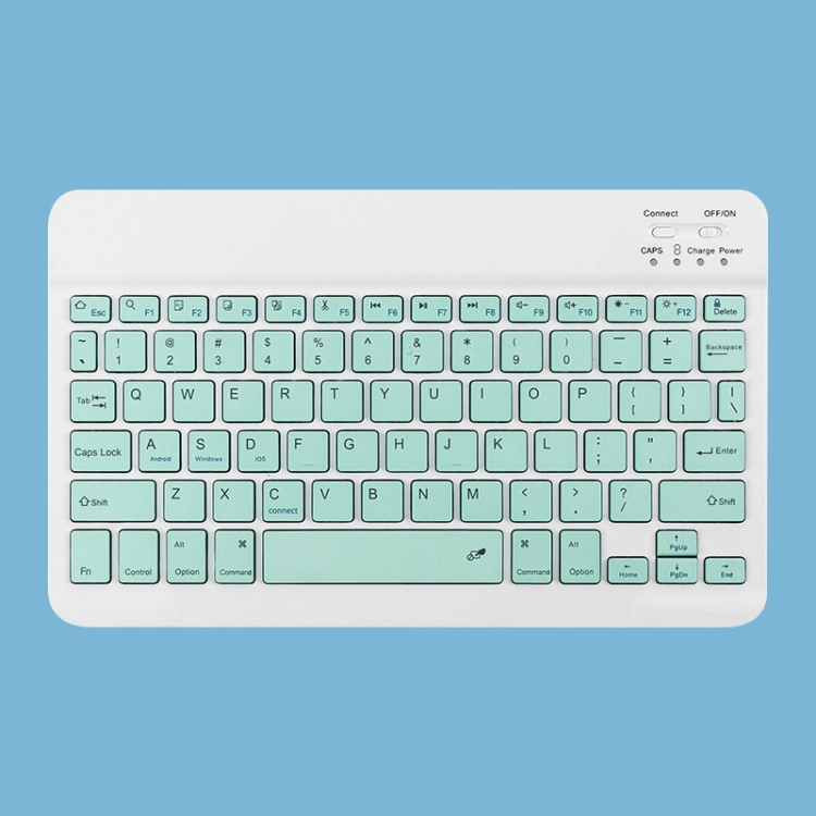

Universal Ultra-Thin Portable Bluetooth Keyboard and Mouse Set For Tablet Phones, Size:10 inch(Green Keyboard)