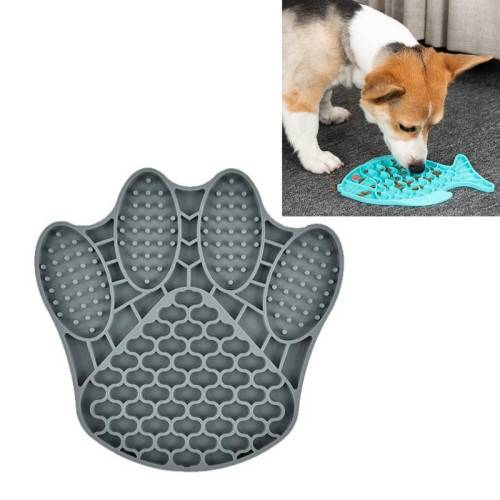 

2 PCS Pet Cats and Dogs Silicone Slow Food Mat Anti-choke Bowl, Style:Claw Type(Gray)