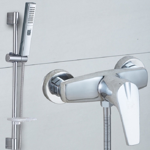 

Bathroom Mixing Valve Shower Hot And Cold Water Faucet, Specification: Valve+Hand Spray+Hose+Lift Rod