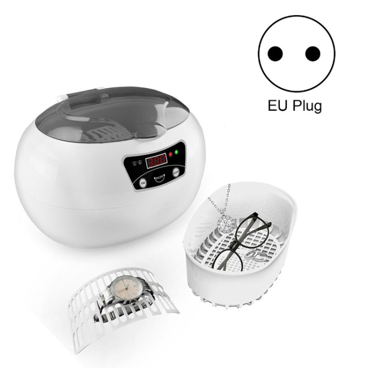 

35W 600ml Mini Ultrasonic Cleaner Glasses Jewelry Household Ultrasonic Cleaner, Plug Type:220V EU Plug
