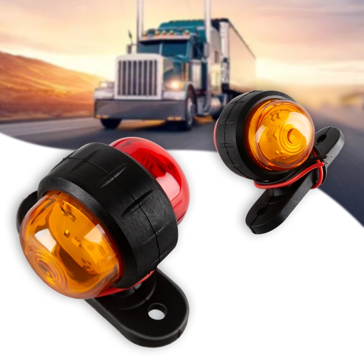 

2 PCS R9 12-24V 2 LEDs 2000-4000K Double-Sided Waist Light Truck Side Light Cargo Truck Modification Two-Color Side Tail Light