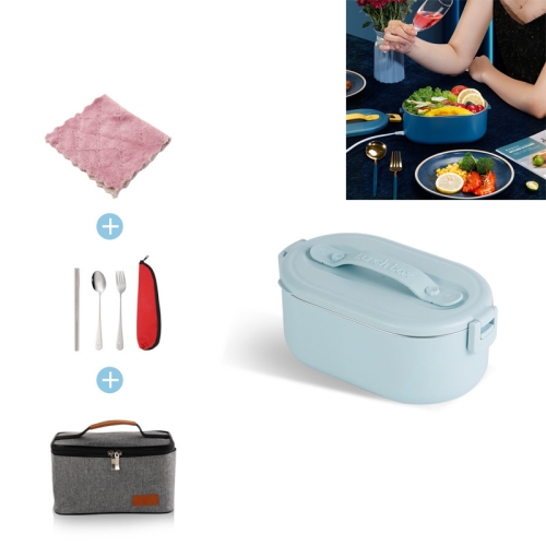 

Portable Heating And Heat Preservation Lunch Box For Office Workers CN Plug, Style:4-piece Set + Carrying Bag(Nordic Blue )