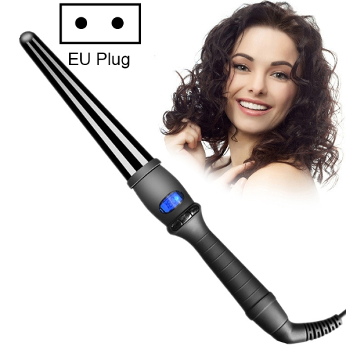 

LCD Conical Curling Iron Single Tube Ceramic Glaze Pear Flower Cone, Size:32mm EU