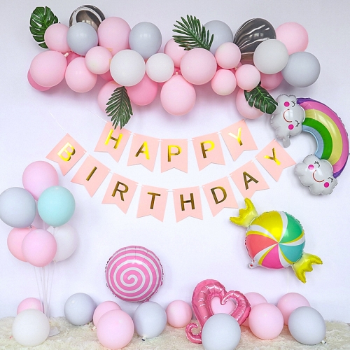 

Birthday Party Background Wall Decoration Macaron Balloon Set, Style:Candy Set