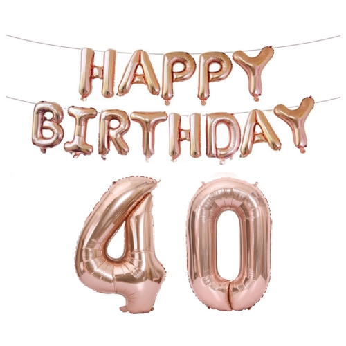 

Birthday Decoration Aluminum Foil Balloon 40 Inch Big Number Aluminum Foil Balloon Decoration Set, Style:40(Rose Gold)