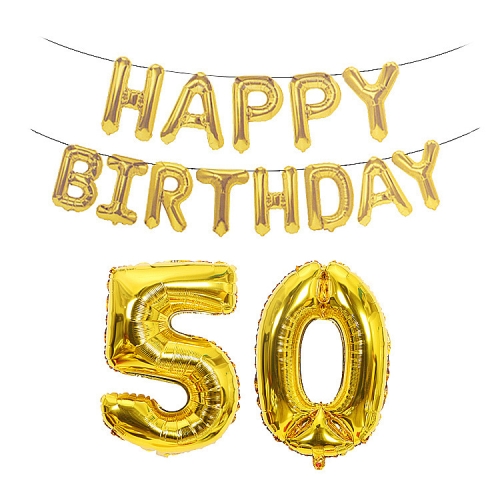 

Birthday Decoration Aluminum Foil Balloon 40 Inch Big Number Aluminum Foil Balloon Decoration Set, Style:50(Golden)