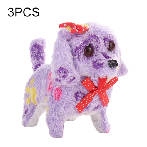 

3 PCS Electronic Walking Pet Dog Stuffed Plush Toy Dog Forward Backward Doll with Voice