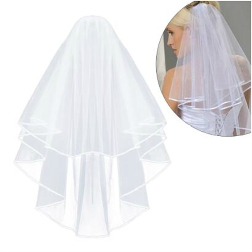 

5 PCS Simple and Elegant Wedding Veil Bridal Tulle Veils with Comb(White)