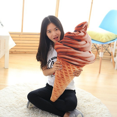 

Waist Pillow Ice Cream Pillow Sweet Funny Ice Cream Cushion Pillow 46cm(Chocolate)