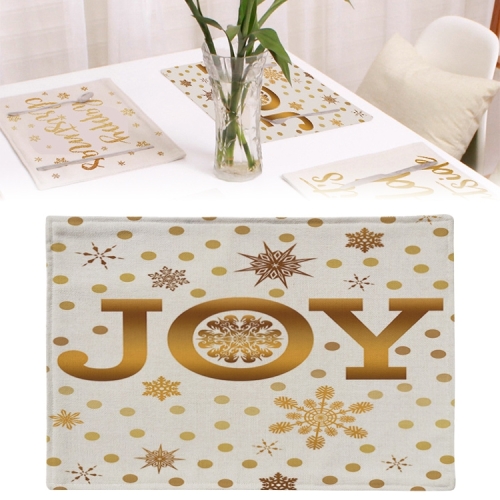 

2 PCS Flax Christmas Printed Decorative Placemats Dining Table Insulation Coasters, Specification: Double Layer Thicken(Joy)