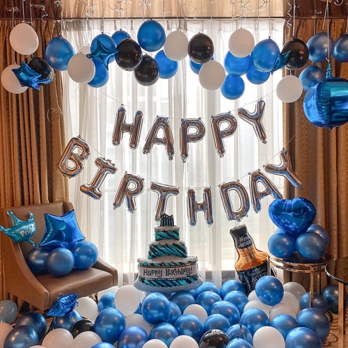 

Round Balloons Romantic Proposal Layout Theme Party Balloon Decoration Set, Style:Blue B