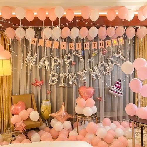 

Round Balloons Romantic Proposal Layout Theme Party Balloon Decoration Set, Style:Pink