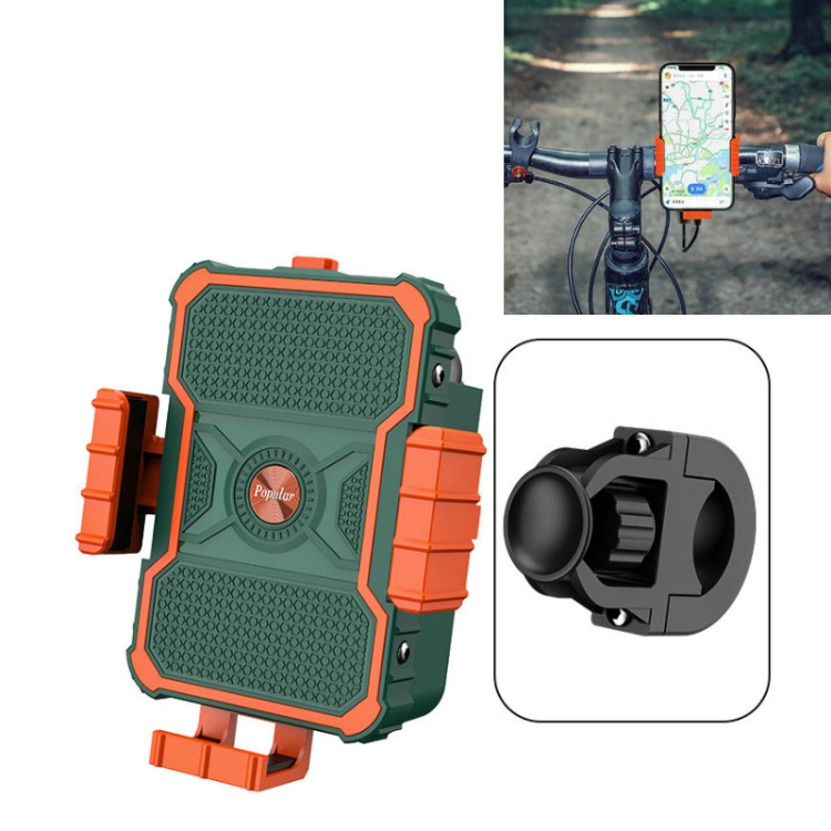 

Motorcycle Bracket Electric Bicycle Riding Mobile Phone Bracket Takeaway Rider Navigation Shockproof Bracket, Style:Handlebar Installation(Green)