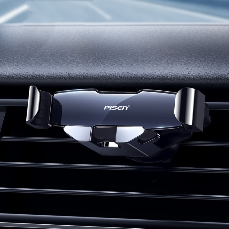 

Pisen Car Phone Holder Car Air Outlet Car With Gravity Automatic Induction Support Driving Car Upper Navigation Support Frame(Black)