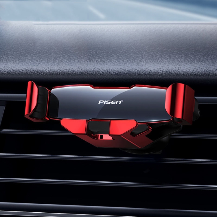 

Pisen Car Phone Holder Car Air Outlet Car With Gravity Automatic Induction Support Driving Car Upper Navigation Support Frame(Red)