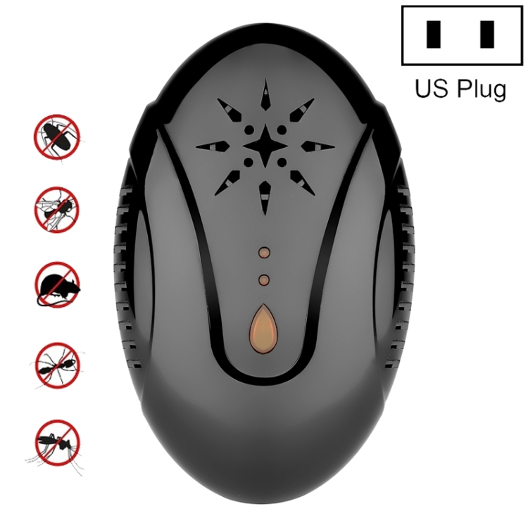 

DC-9007 Ultrasonic Mosquito Repellent Portable Insect Repellent, Style:US Plug(Black)