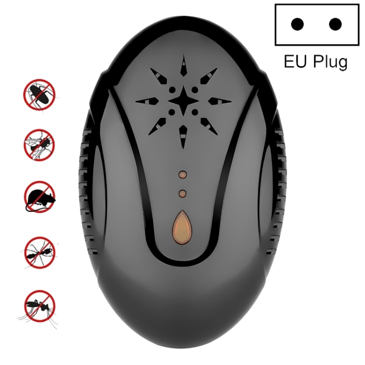 

DC-9007 Ultrasonic Mosquito Repellent Portable Insect Repellent, Style:EU Plug(Black)