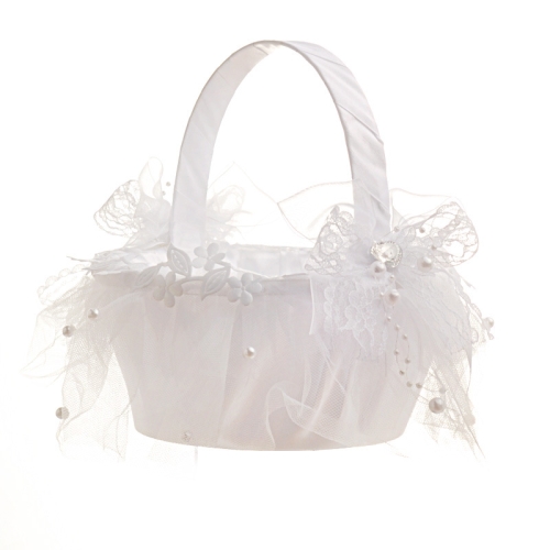 

Wedding Flower Baskets Lace Diamond Bridal Hand Basket