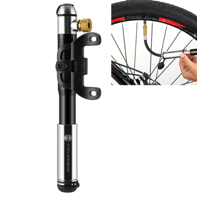 

CYCLINGBOX Bicycle Aluminum Alloy Pump Portable Basketball Mountain Bike Pump Riding Equipment(Black)