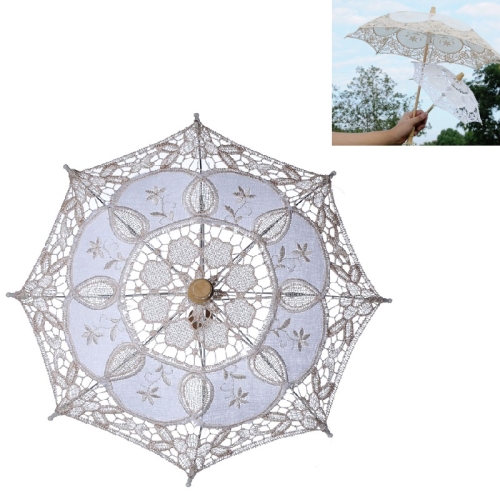 

Wedding Bridal Lace Umbrella Shooting Props Wedding Supplies, Size: Length 43/Diameter 45cm(Milky White)