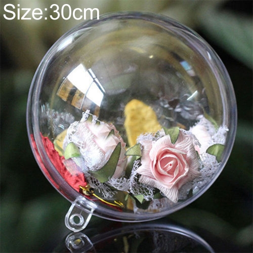 

High Transparent Christmas Plastic Hollow Round Ball Window Decoration Mall Hanging Ball, Size:30cm