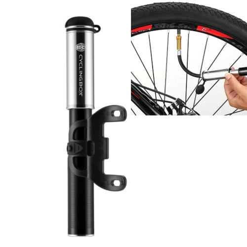 

CYCLINGBOX Bicycle Mountain Bike Aluminum Alloy Mini Pump Portable Inflatable Tube Universal Pump(Black)