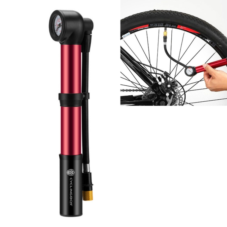 

CYCLINGBOX Bicycles Motorcycles Electric Bicycles With Barometer Pumps Portable Inflatables Air Pump Cycling Accessories(Red)