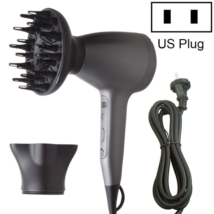 

Lescolton 9809 Household Smart High-power Cold Hot Wind Leafless Negative Ion Hair Dryer with Hair Comb, Plug Type:US Plug(Black)