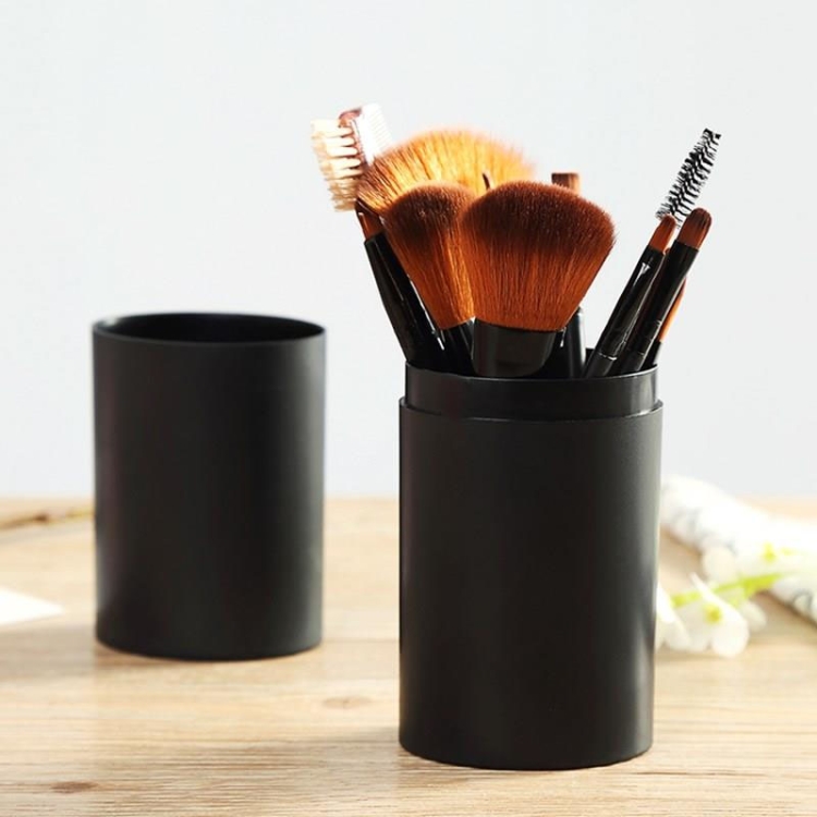 

12Pcs/Sets Makeup Brushes Tool Eye Shadow Foundation Eyebrow Lip Brush cosmetics Leather Cup Holder Case Kit(Black)