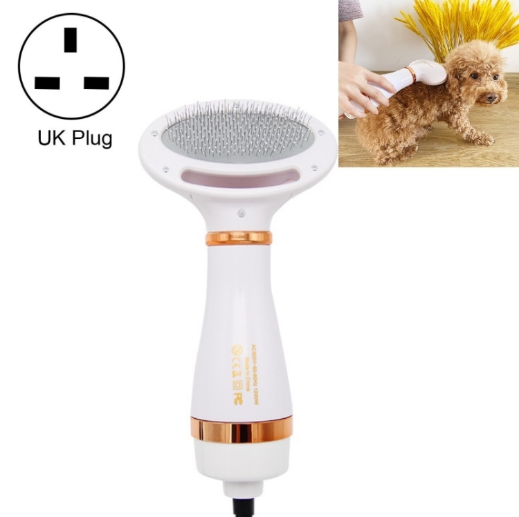

Pet Hair Dryer Cat & Dog Cleaning Electric Comb, Specification:UK Plug(Gold)