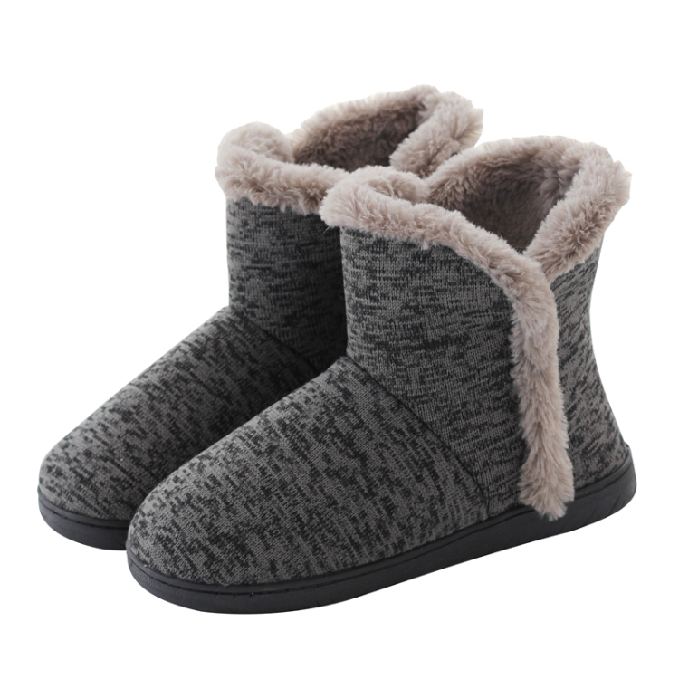 

Fall And Winter High-Top Men Cotton Slippers And Velvet Platform Indoor Warm Shoes, Size:39-40