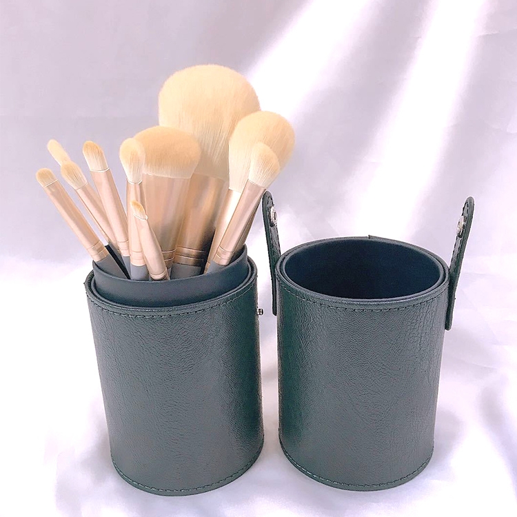 

10 PCS / Set Makeup Brush Corn Silk Fiber Hair Loose Powder Brush Face And Eye Makeup Brush, Style:With Green Cylinder