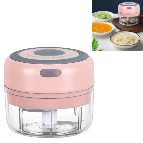 

Electrical USB Rechargeable Garlic Mixing Masher Complementary Food Masher Stainless Steel Crushing Garlic Peeling Device Wireless Mini Garlic Cutter(Pink)