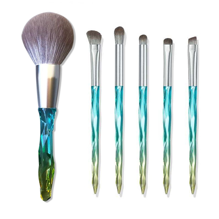 

Makeup Brush Corn Silk Fiber Hair Can Washing Makeup Brush, Style:Green Loose Powder Brush+5 PCS Eye Shadow Brush