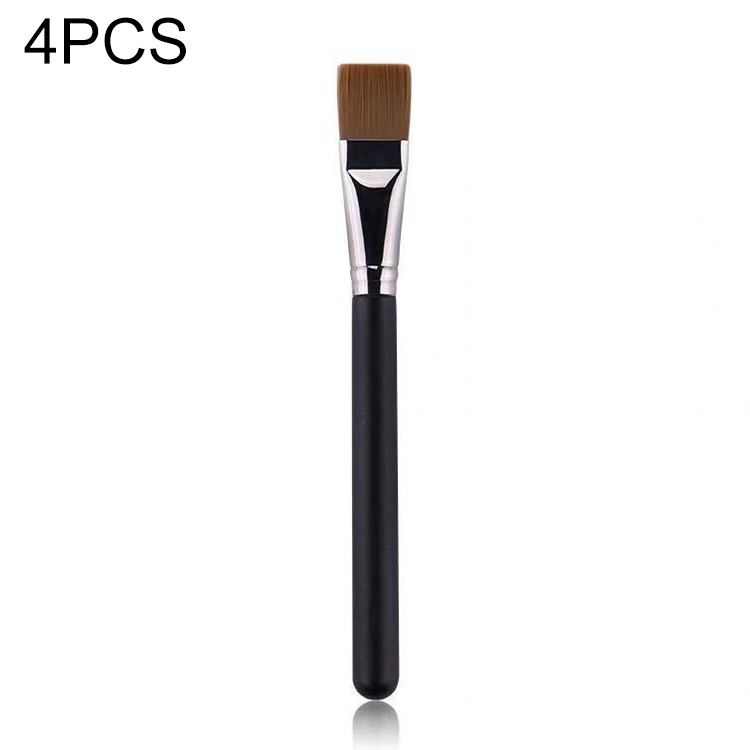 

4 PCS Fiber Hair Makeup Brush Wooden Handle Foundation Brush, Style:191 Foundation Brush