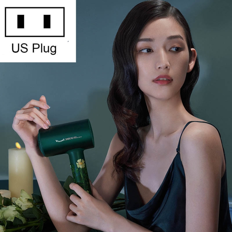 

SOOCAS H5 Household High-Power Negative Ion Hair Care Hair Dryer, US Plug(Green Rose)