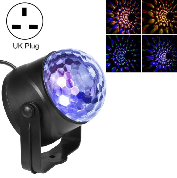 

MGY-019 6W Remote Control LED Crystal Magic Ball Light Colorful Rotating Stage Laser Light, Specification: UK Plug