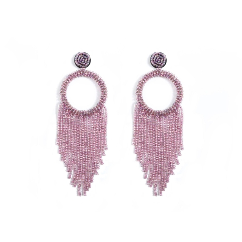 

Ethnic Earrings Handmade Beaded Bohemian Tassel Earrings, Colour: Purple E68796
